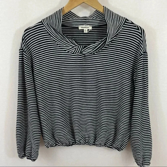 Max Studio Striped Twisted Cowl  Neck Long Sleeve Top - Picture 2 of 9